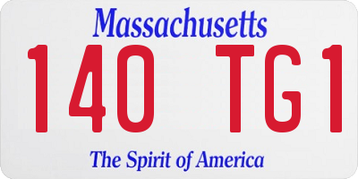 MA license plate 140TG1