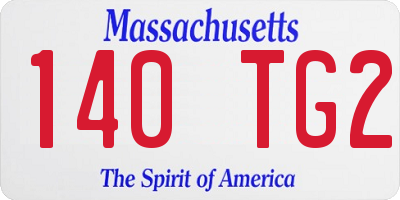 MA license plate 140TG2