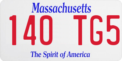 MA license plate 140TG5
