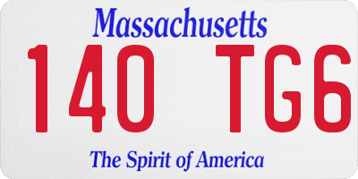 MA license plate 140TG6
