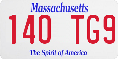 MA license plate 140TG9
