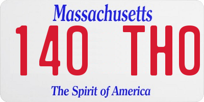 MA license plate 140TH0