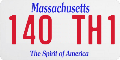 MA license plate 140TH1