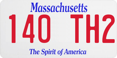 MA license plate 140TH2