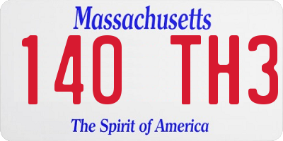 MA license plate 140TH3