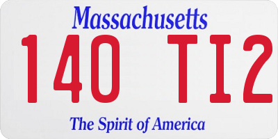 MA license plate 140TI2