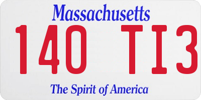 MA license plate 140TI3