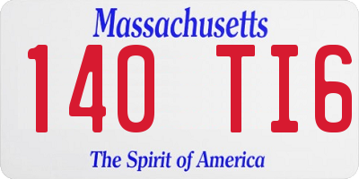 MA license plate 140TI6