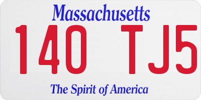 MA license plate 140TJ5