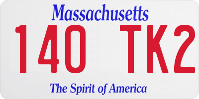 MA license plate 140TK2