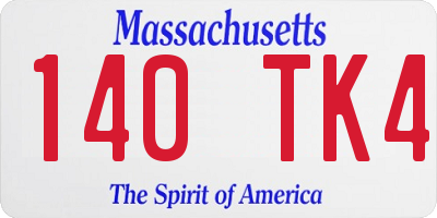 MA license plate 140TK4