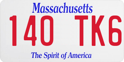 MA license plate 140TK6