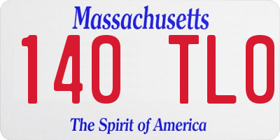 MA license plate 140TL0