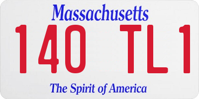 MA license plate 140TL1