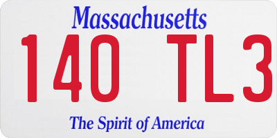 MA license plate 140TL3