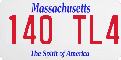MA license plate 140TL4
