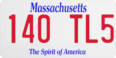 MA license plate 140TL5