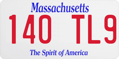 MA license plate 140TL9