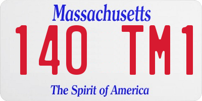 MA license plate 140TM1