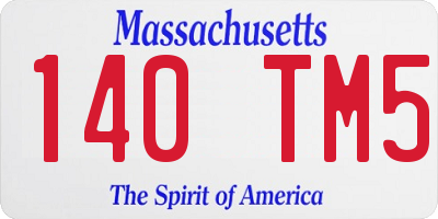 MA license plate 140TM5