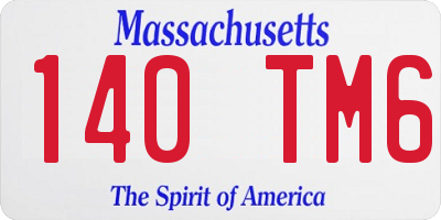MA license plate 140TM6