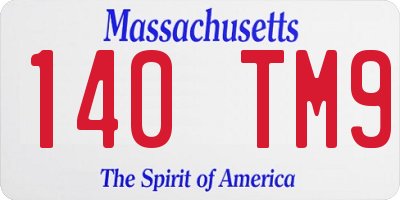 MA license plate 140TM9