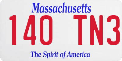 MA license plate 140TN3