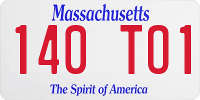 MA license plate 140TO1