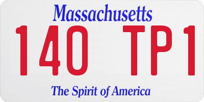 MA license plate 140TP1