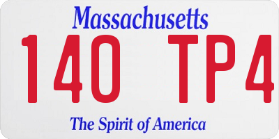 MA license plate 140TP4
