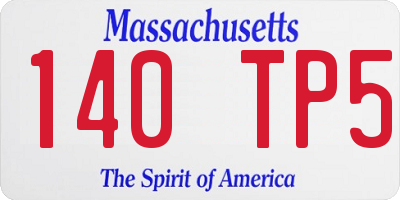 MA license plate 140TP5