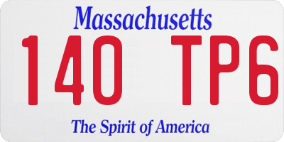 MA license plate 140TP6