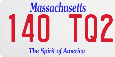 MA license plate 140TQ2