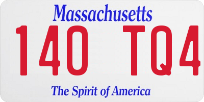 MA license plate 140TQ4