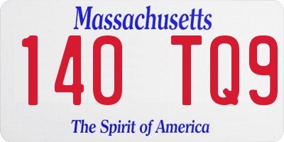 MA license plate 140TQ9