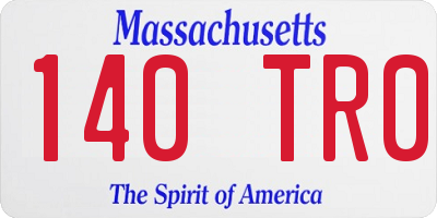 MA license plate 140TR0