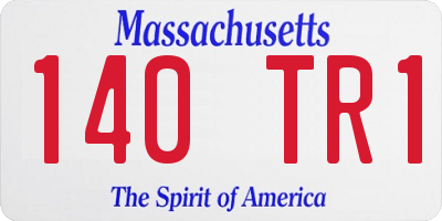 MA license plate 140TR1