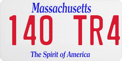 MA license plate 140TR4