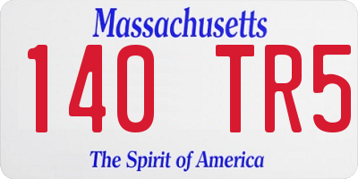 MA license plate 140TR5