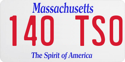 MA license plate 140TS0