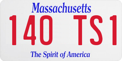 MA license plate 140TS1