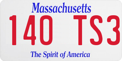 MA license plate 140TS3