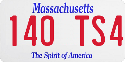 MA license plate 140TS4