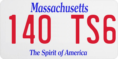 MA license plate 140TS6