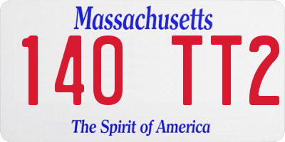 MA license plate 140TT2