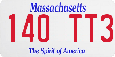 MA license plate 140TT3