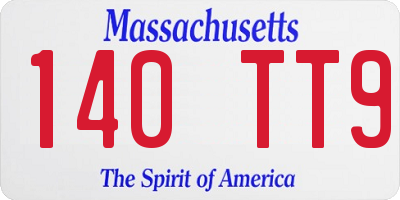 MA license plate 140TT9