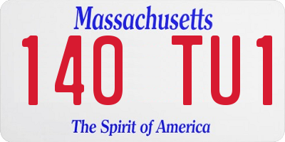 MA license plate 140TU1