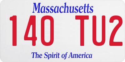 MA license plate 140TU2