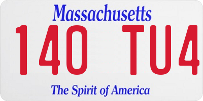 MA license plate 140TU4
